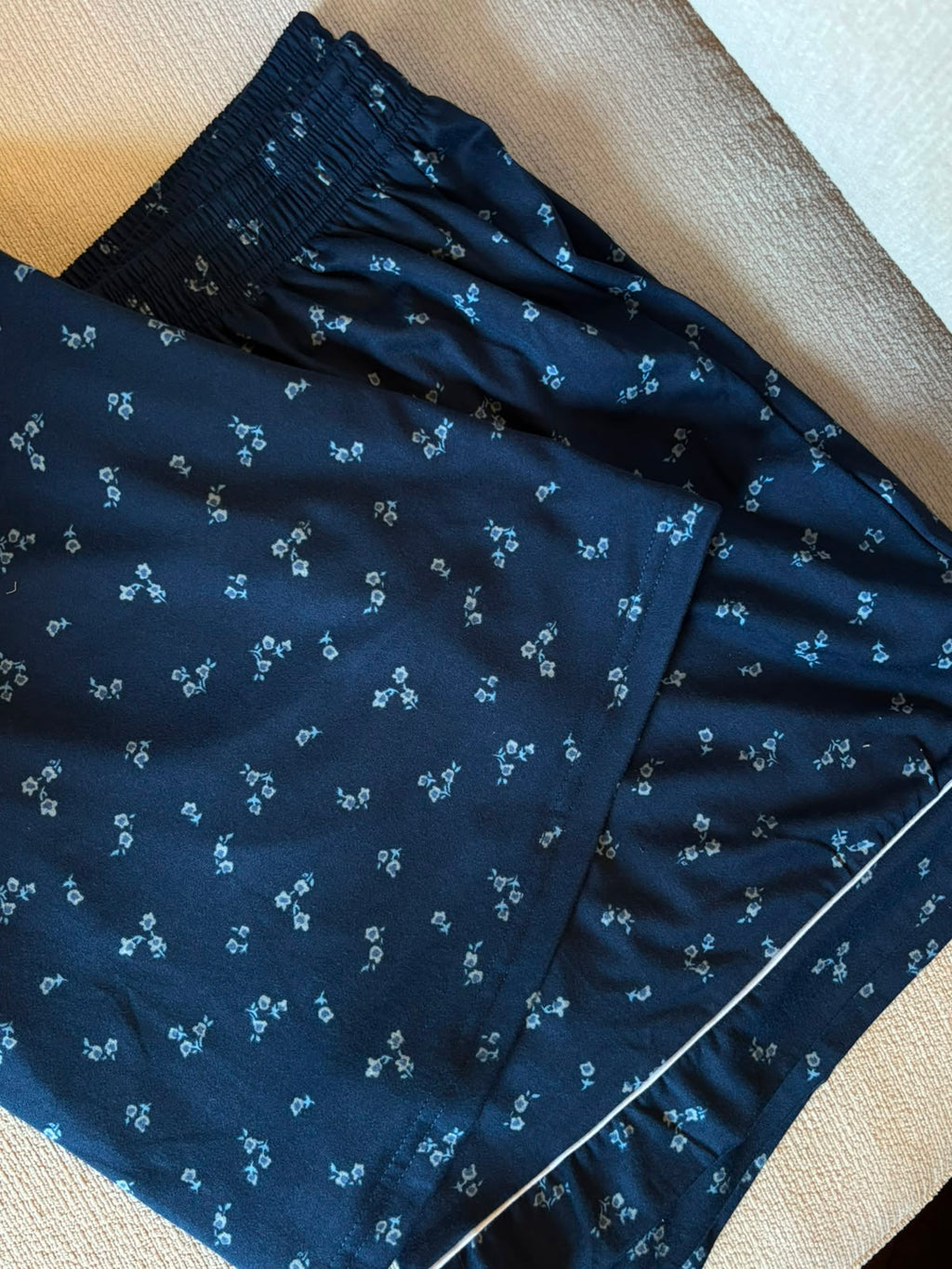 Navy Floral Short Pajama Set