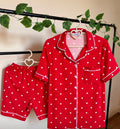 Red Hearts Short Pajama Set