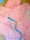 Cozy Bloom Ribbed Pink  3-Piece Pajama