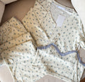 Cozy Bloom Ribbed Offwhite 3 Pieces Pajama