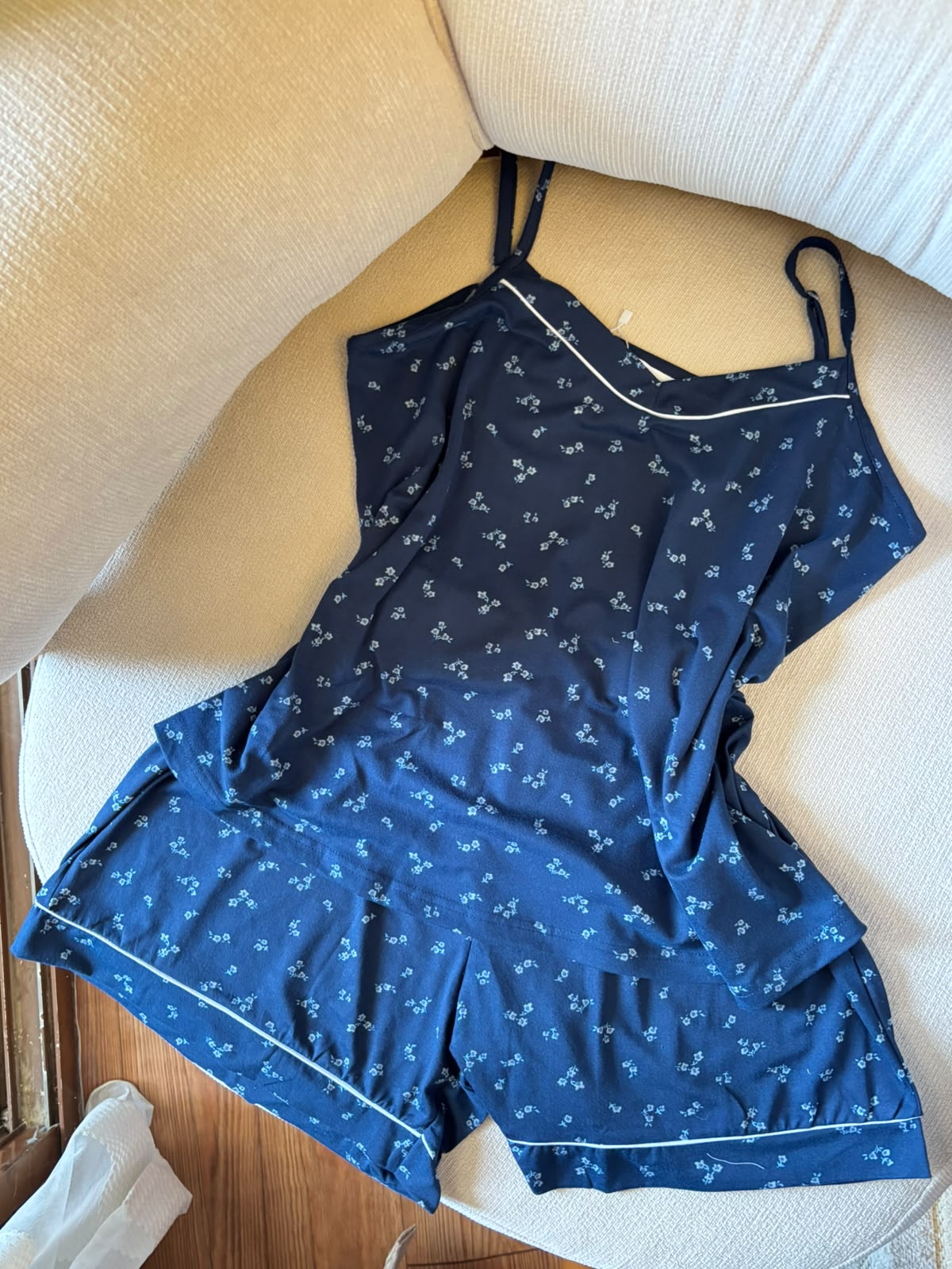 Navy Floral Short Pajama Set