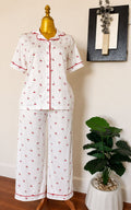 Cherry Kiss White Pajama Set