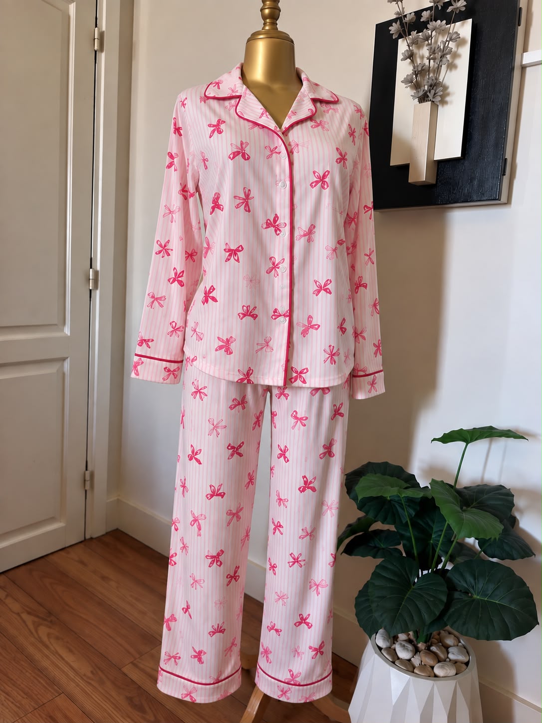 Bow Dream long sleeve Pajama Set