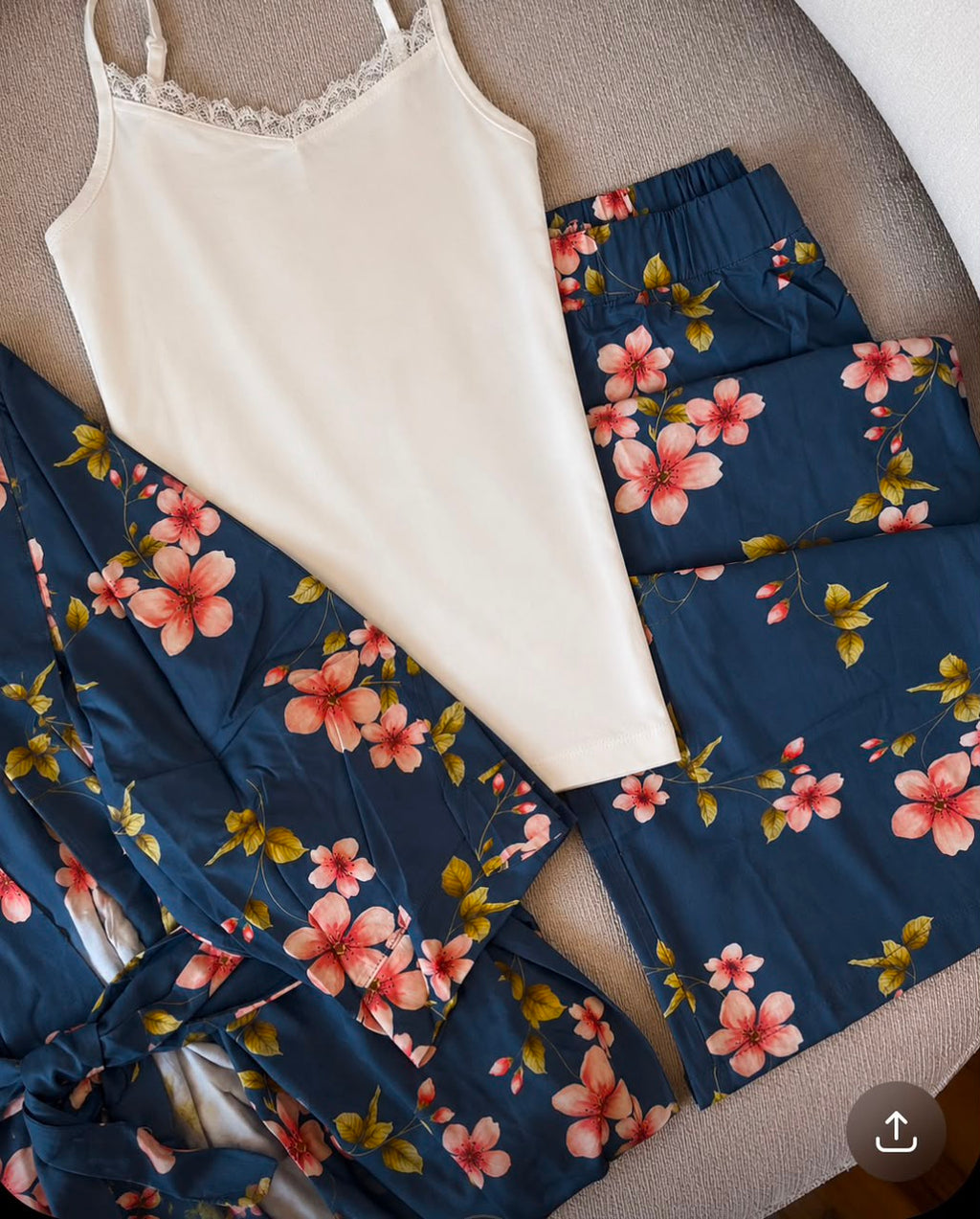 Floral Bloom 3-Piece Pajama Set