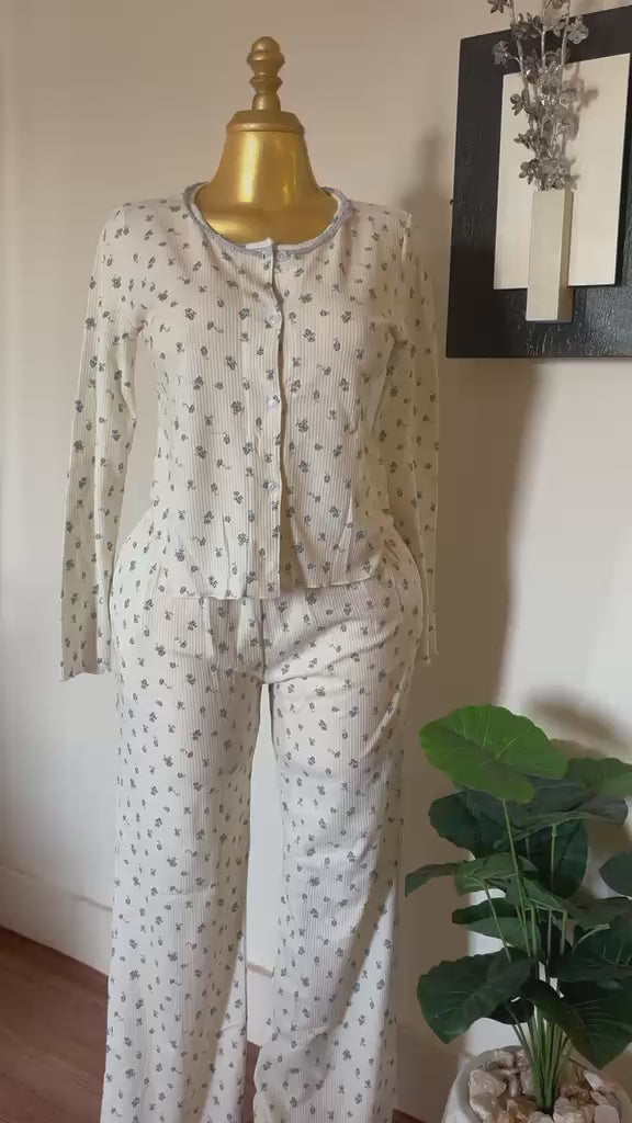 Blush Bloom White Pajama Set