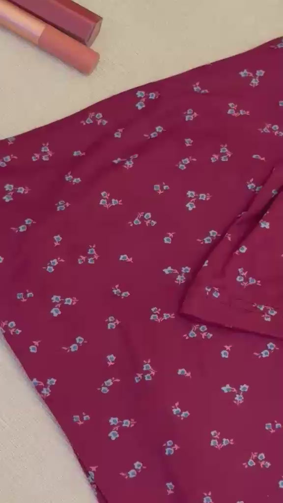 Berry Bloom burgundy Pajama Set