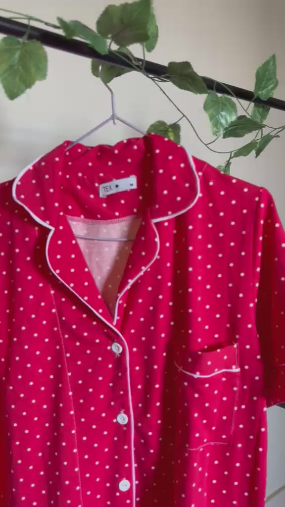 Red Polka Dot Cotton Pajama Set